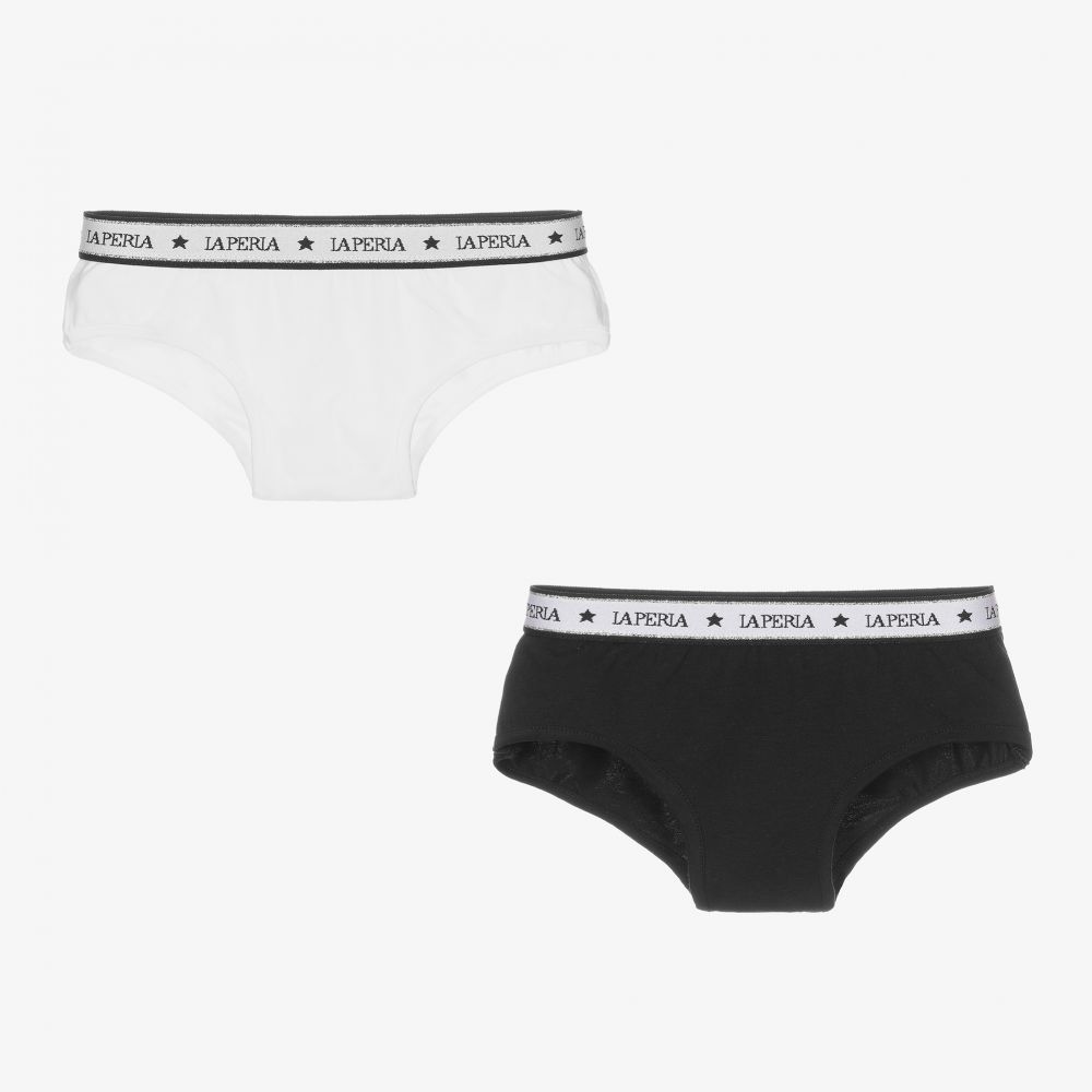 La Perla - Slips noirs et blancs (x 2) | Childrensalon