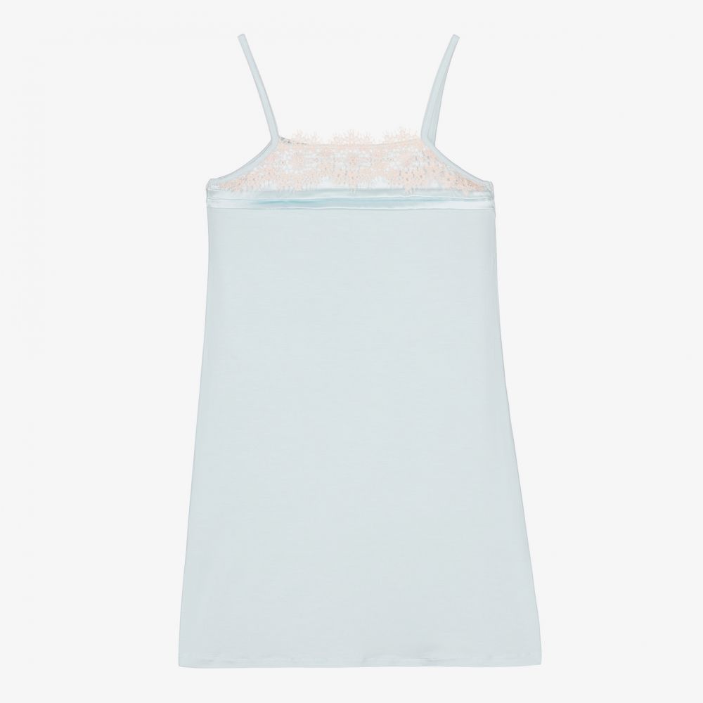 La Perla-قميص نوم مودال جيرسي لون أزرق للبنات | Childrensalon Outlet