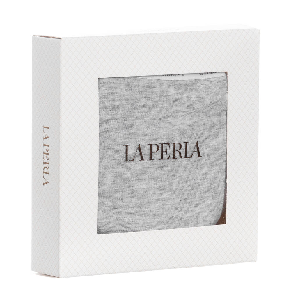 La Perla-Girls Grey Cotton Knickers | Childrensalon Outlet