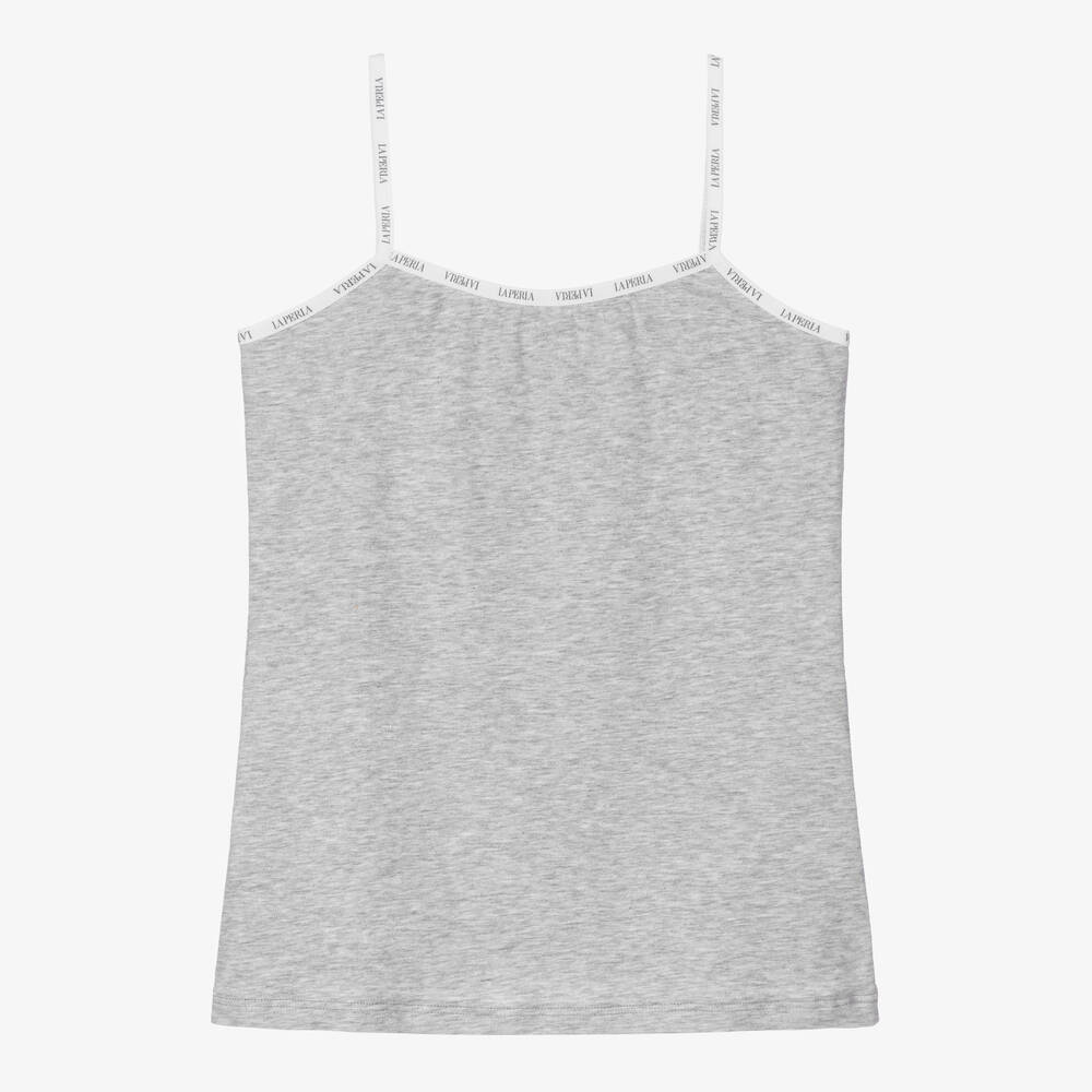La Perla - Girls Grey Cotton Vest | Childrensalon