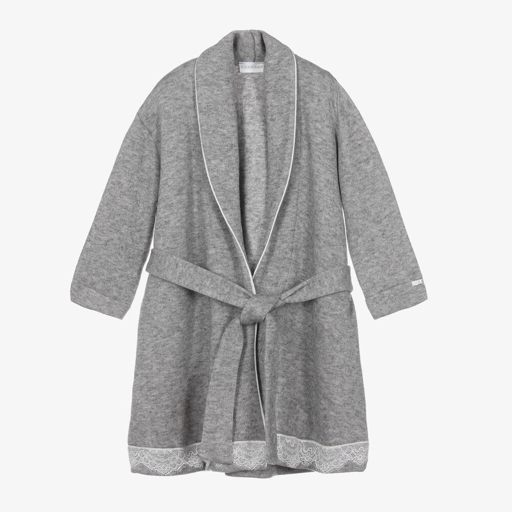 La Perla - Girls Grey Dressing Gown | Childrensalon