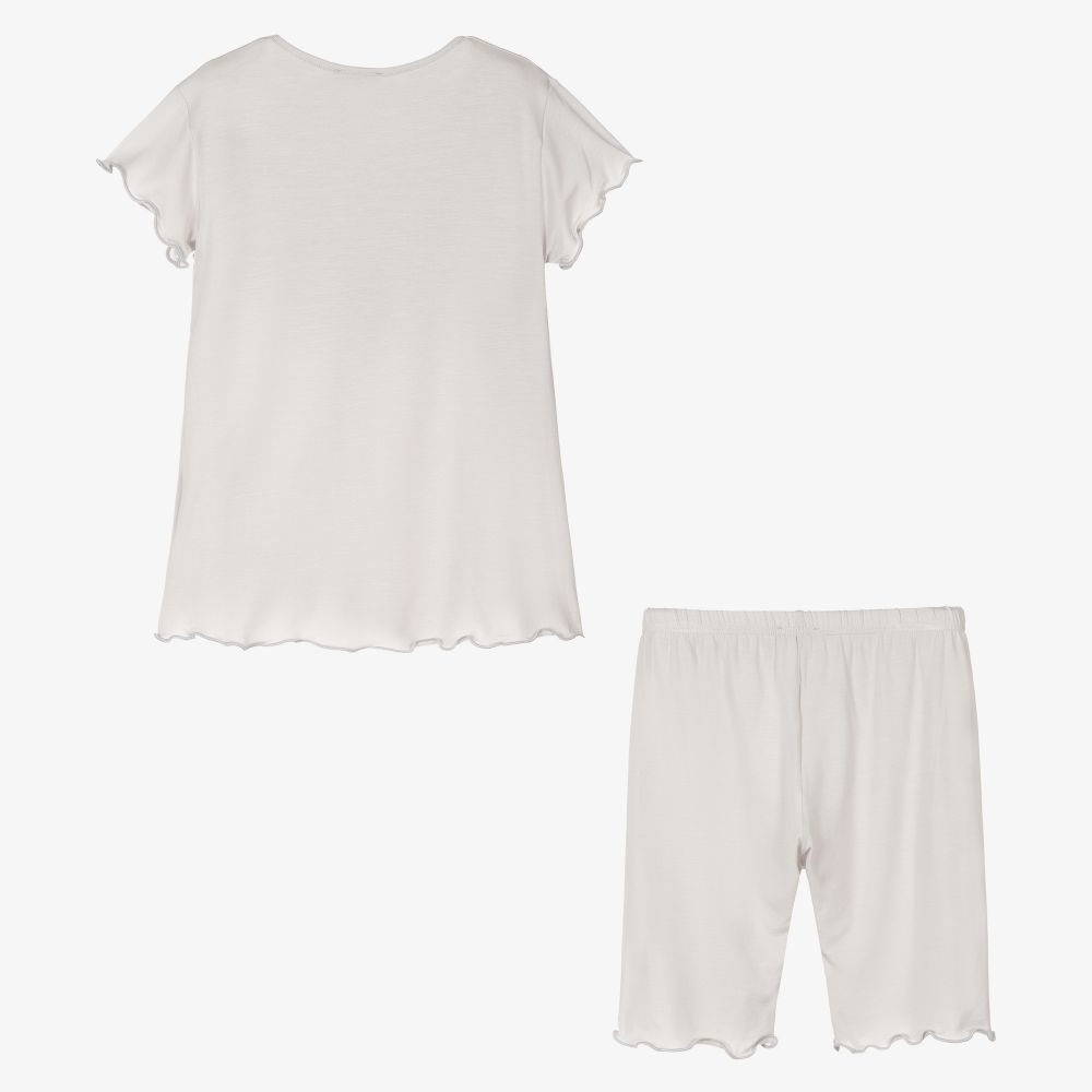 La Perla-Серая короткая пижама из модала для девочек | Childrensalon Outlet