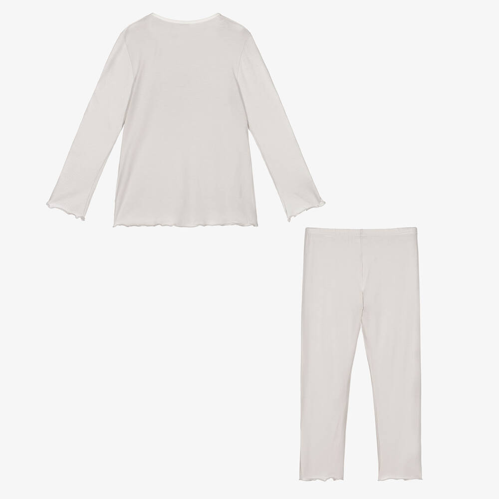 لا بيرلا-بيجاما مودال جيرسي لون رمادي فاتح للبنات | Childrensalon Outlet