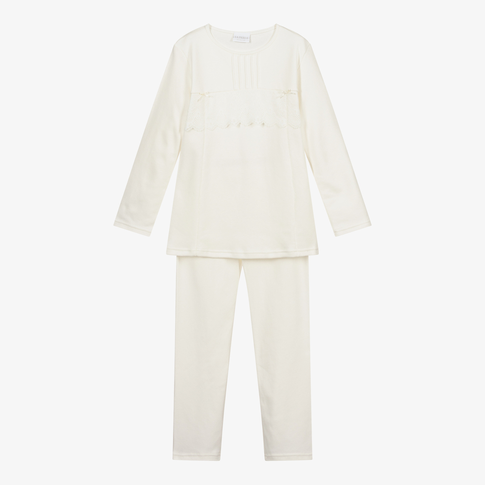 La Perla-Girls Ivory Cotton Pyjamas | Childrensalon Outlet