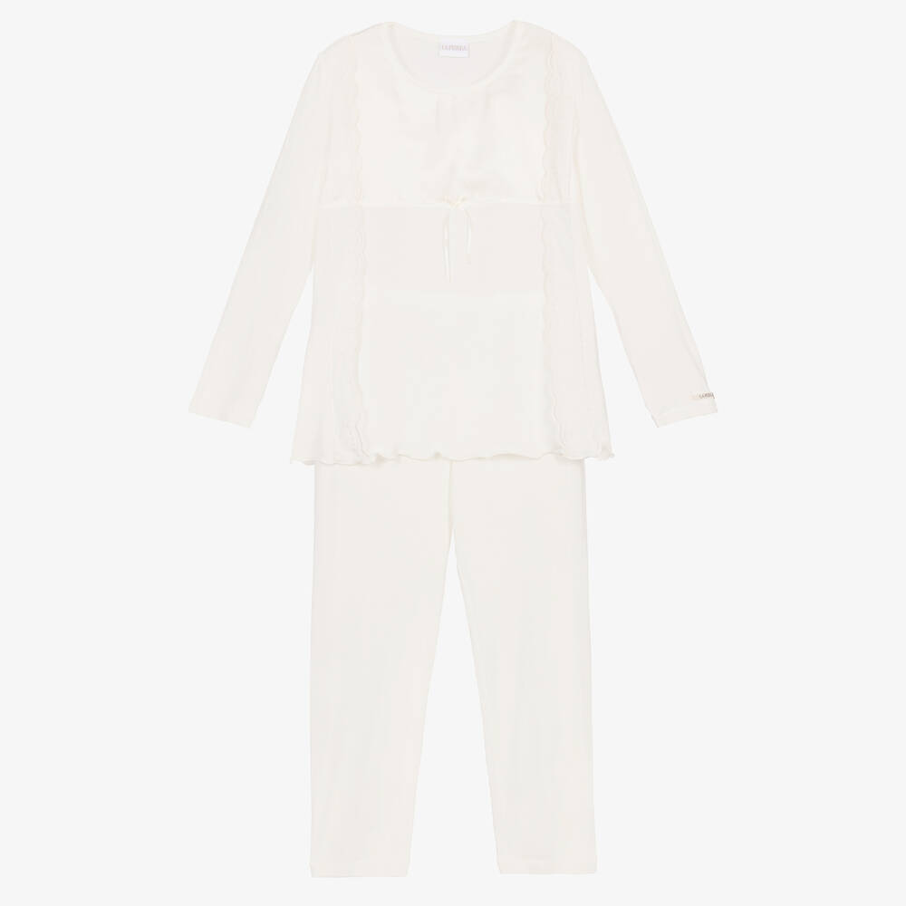 La Perla - Girls Ivory Modal Pyjamas | Childrensalon