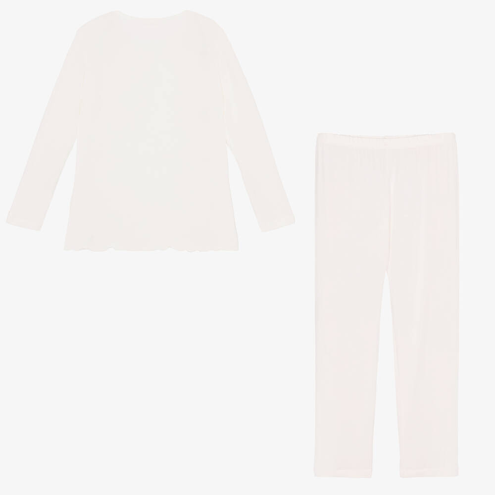 لا بيرلا-بيجاما مودال جيرسي لون عاجي للبنات | Childrensalon Outlet