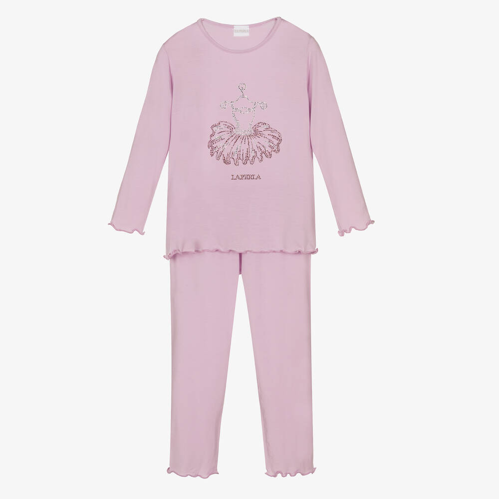 La Perla - Сиреневая пижама из модала для девочек | Childrensalon