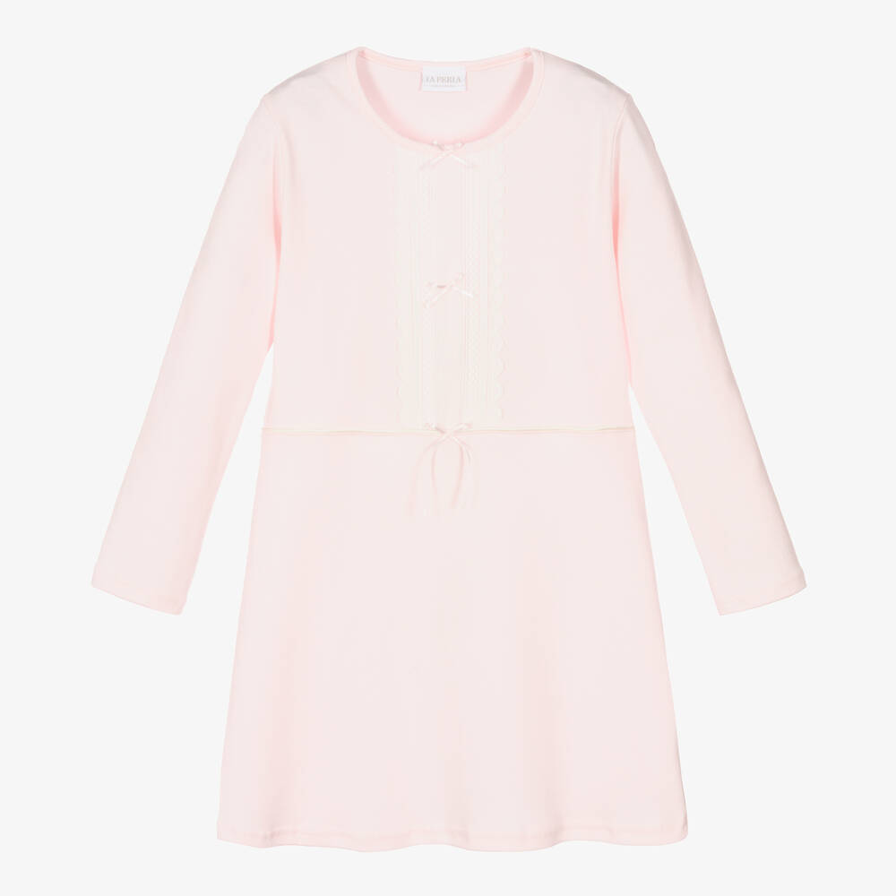 La Perla-Girls Pink Cotton Nightdress | Childrensalon Outlet