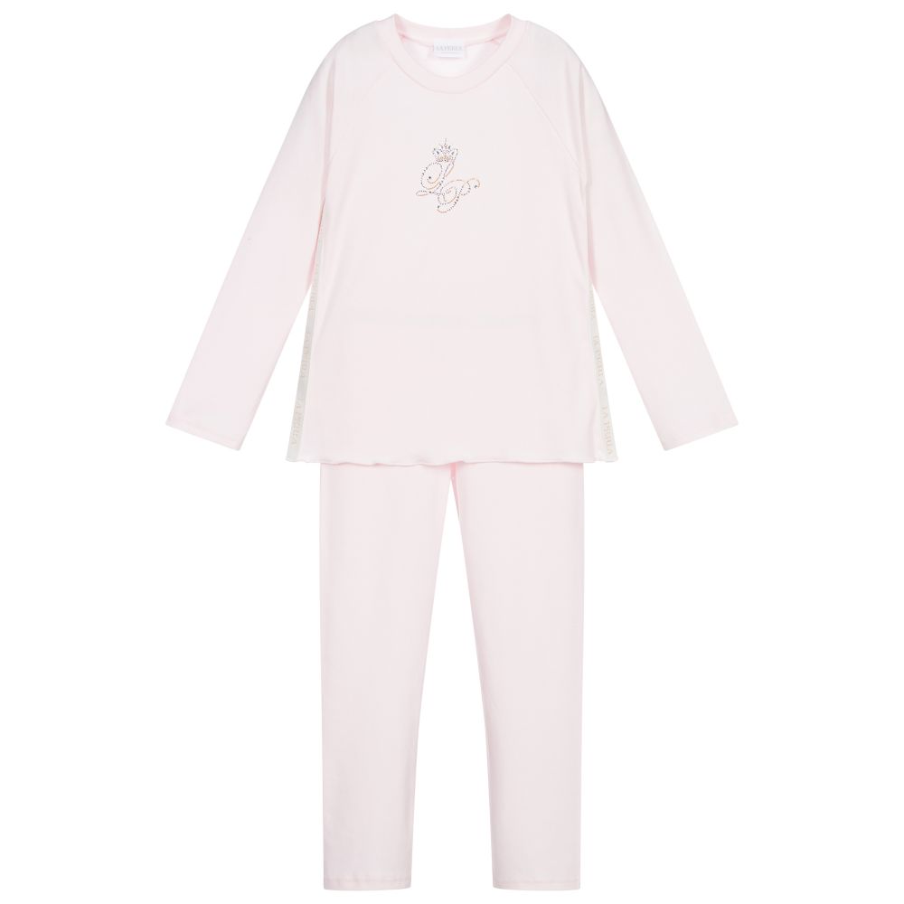 La Perla - Розовая пижама из хлопка для девочек | Childrensalon