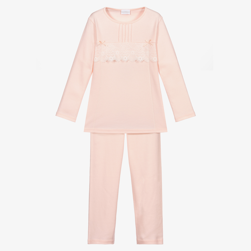 La Perla - Pyjama rose en coton Fille | Childrensalon
