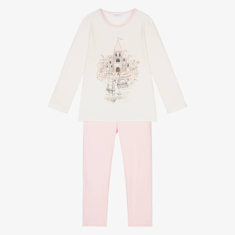 La Perla - Pyjama rose en coton Fille | Childrensalon