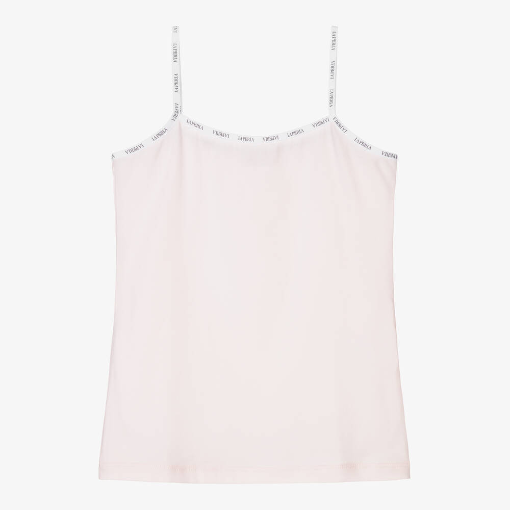 La Perla - Girls Pink Cotton Vest | Childrensalon