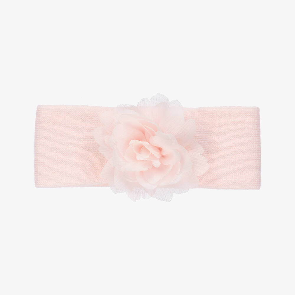 La Perla - Розовая повязка на голову с цветком для девочек | Childrensalon