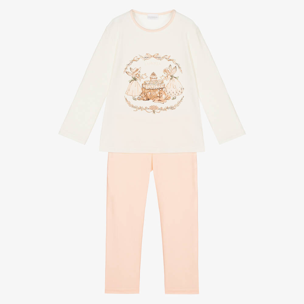 La Perla - Girls Pink & Ivory Pyjamas | Childrensalon