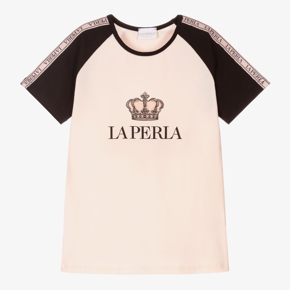 La Perla - Rosafarbenes T-Shirt mit Logo (M) | Childrensalon