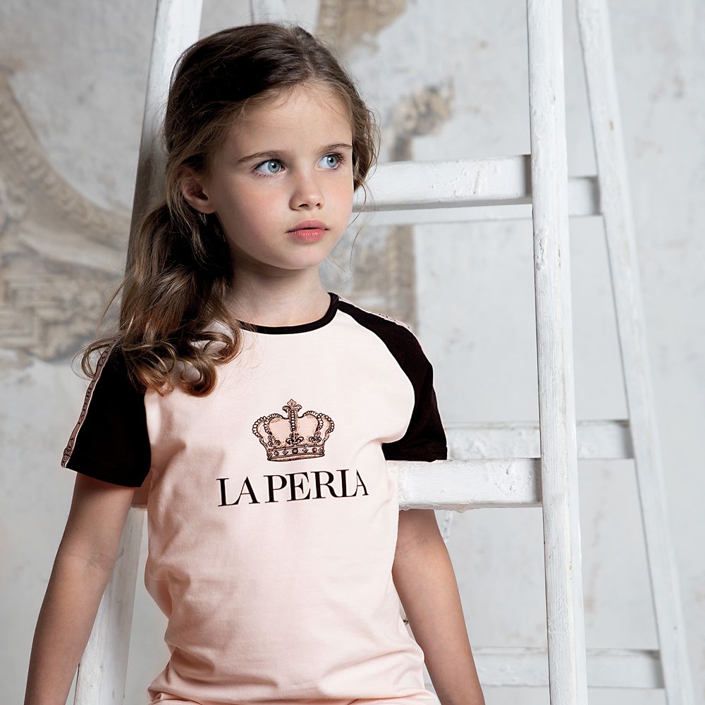 La Perla Rosafarbenes T Shirt mit Logo M