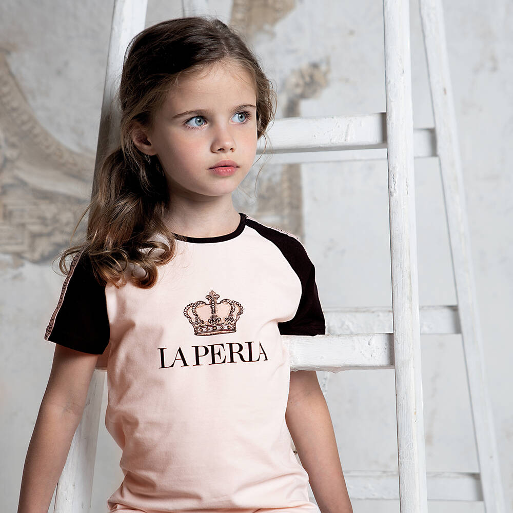 La Perla Girls Pink Logo T Shirt Childrensalon Outlet