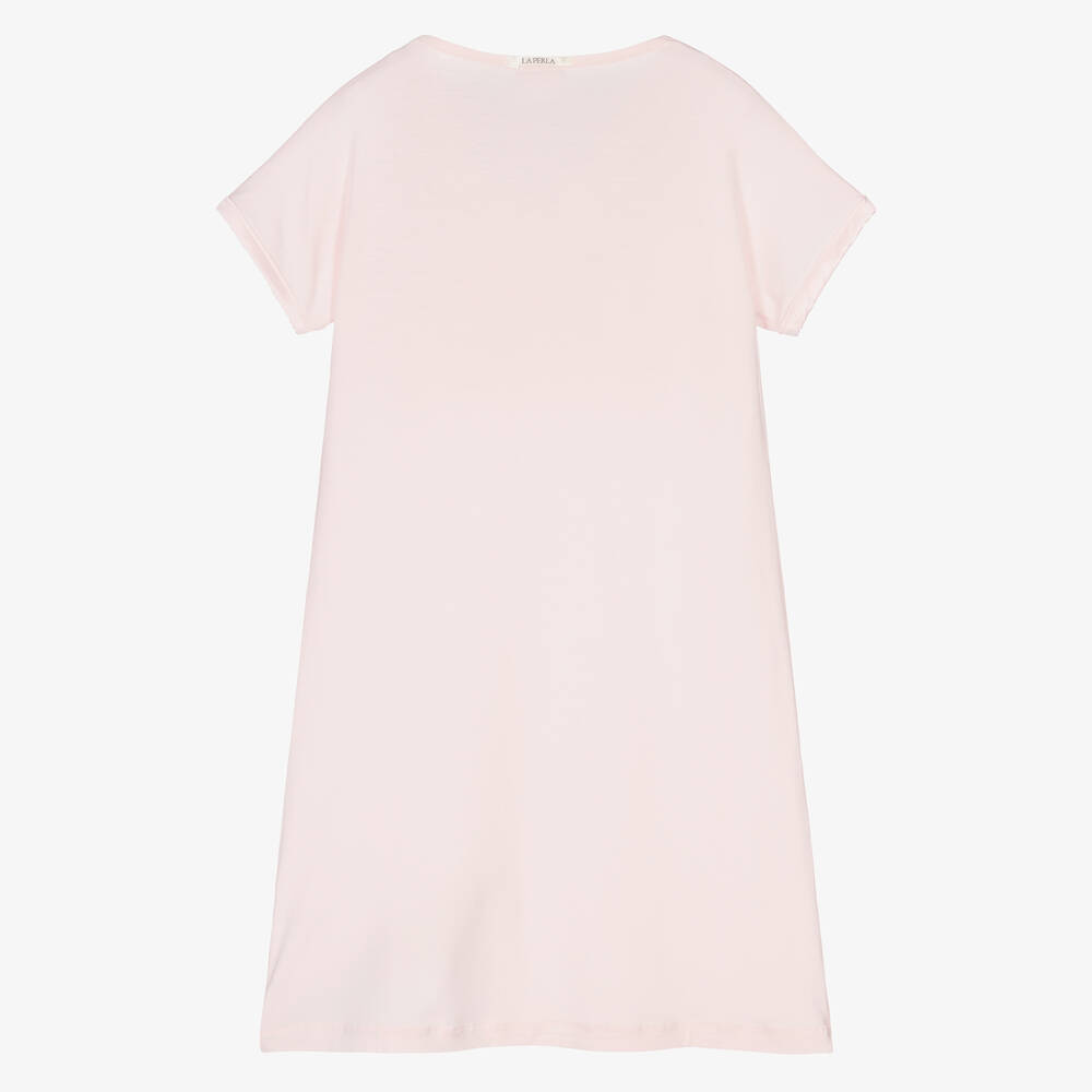La Perla-Розовая ночная рубашка из модала для девочек | Childrensalon Outlet