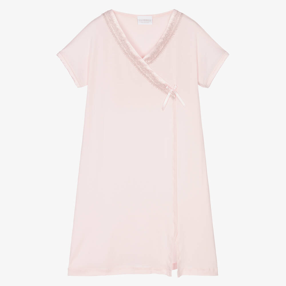 La Perla - Girls Pink Modal Nightdress | Childrensalon