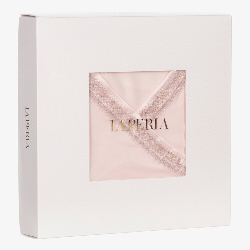 La Perla-Розовая ночная рубашка из модала для девочек | Childrensalon Outlet