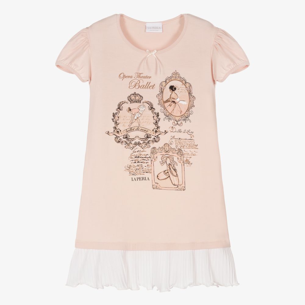 La Perla - Розовая ночная рубашка из модала для девочек | Childrensalon
