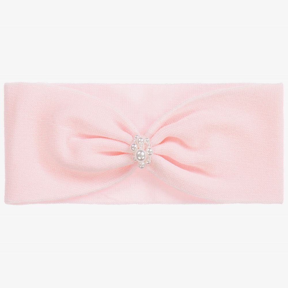 La Perla - Girls Pink Pearl Headband | Childrensalon Outlet