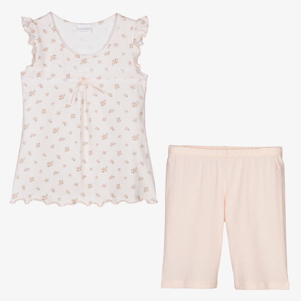 La Perla-Короткая розовая пижама для девочек | Childrensalon Outlet
