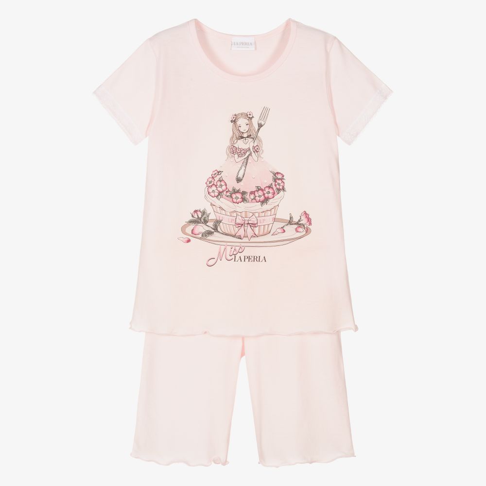 La Perla - Girls Pink Short Pyjamas | Childrensalon