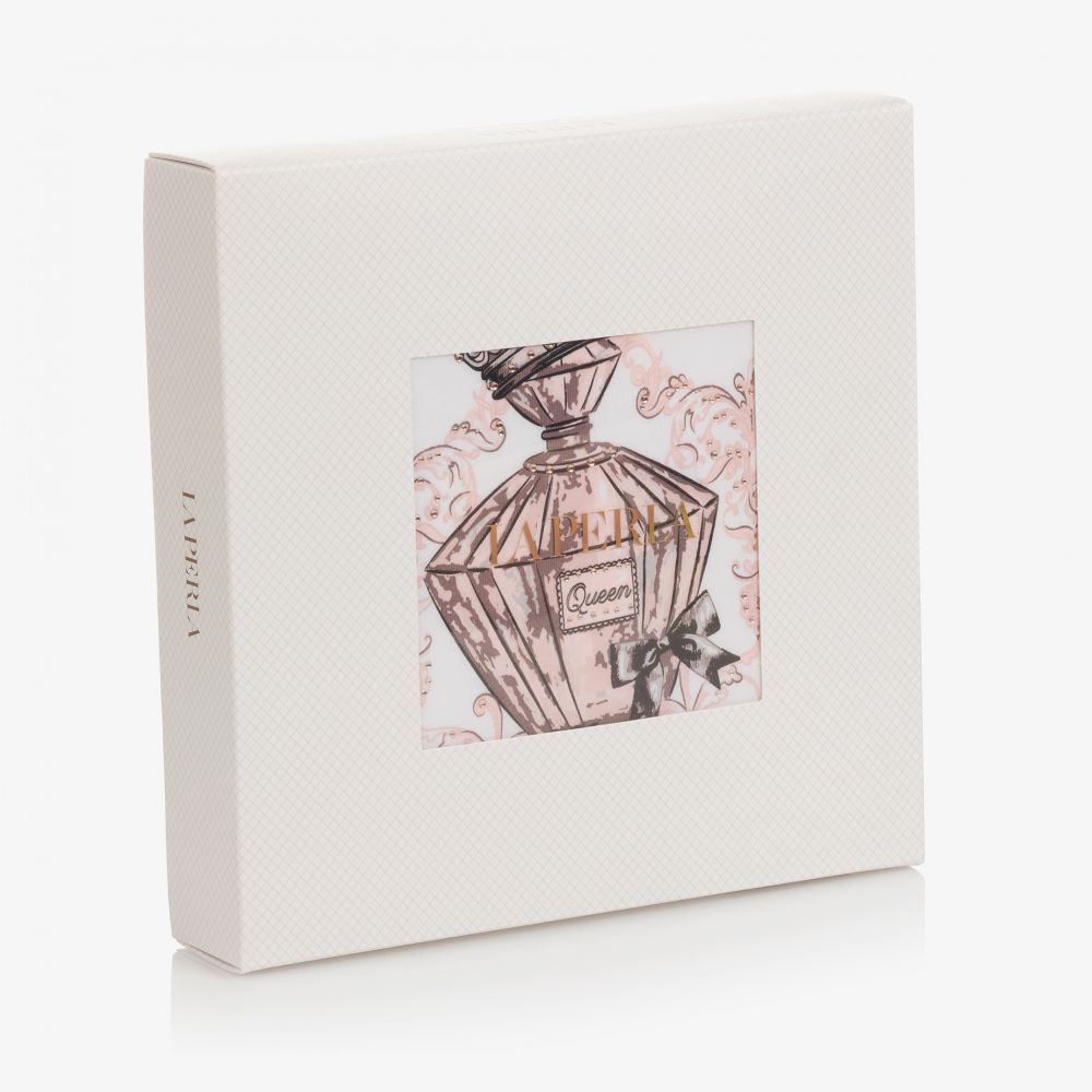 لا بيرلا-بيجاما شورت قطن لون أبيض زهري للبنات | Childrensalon Outlet