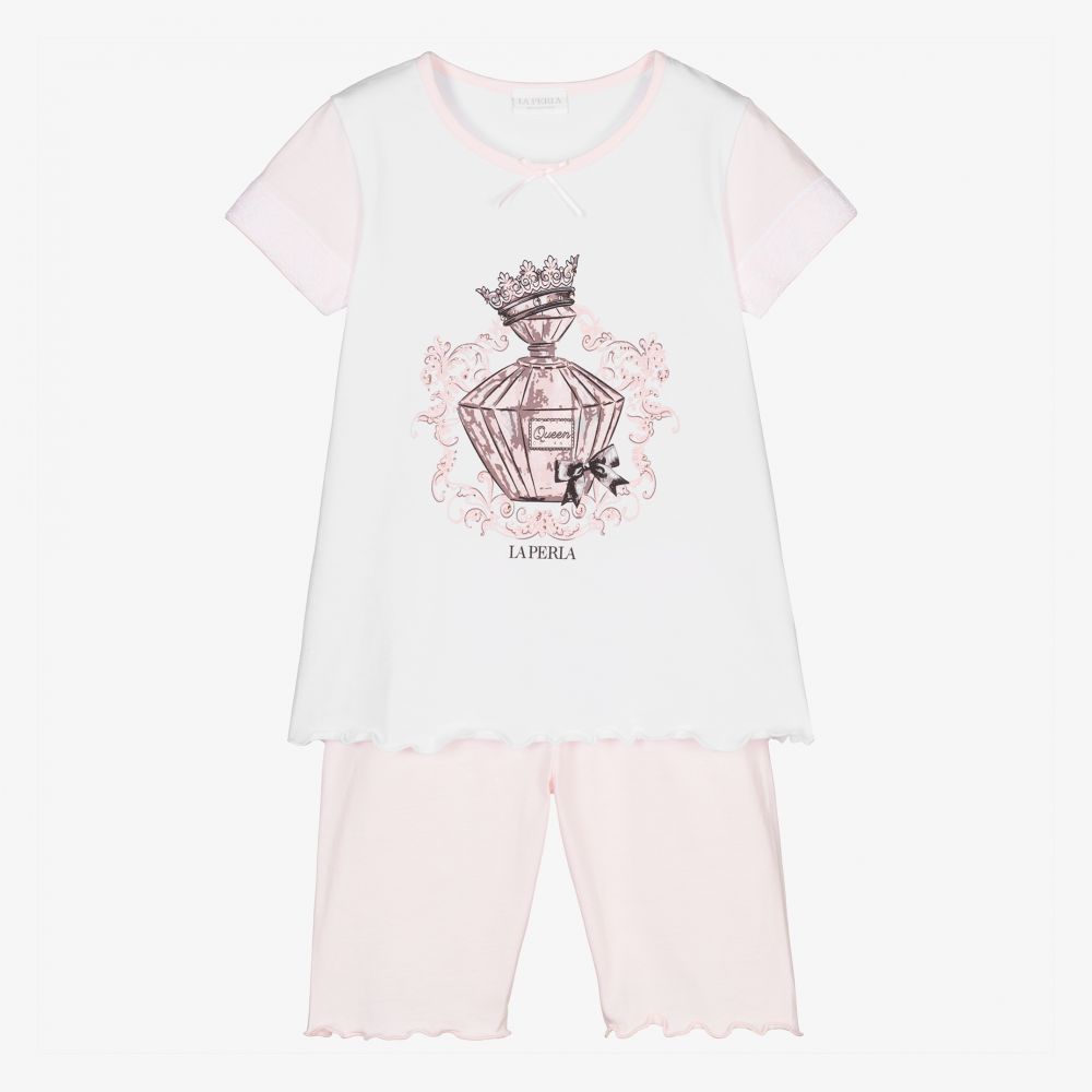 La Perla - Girls Pink Short Pyjamas | Childrensalon