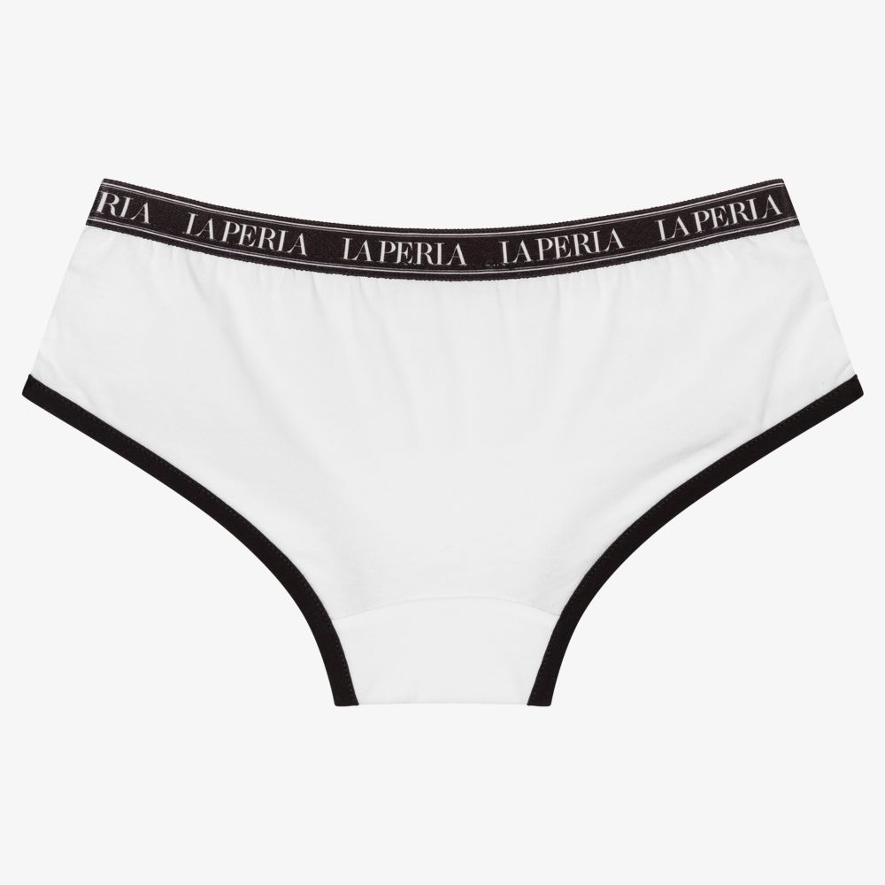 La Perla-Белые хлопковые трусы для девочек | Childrensalon Outlet