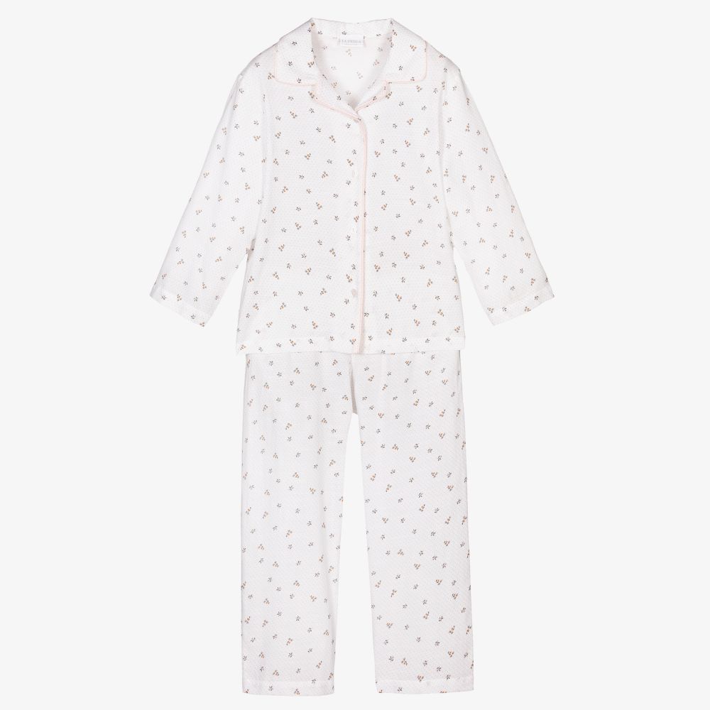La Perla - Girls White Cotton Pyjamas | Childrensalon