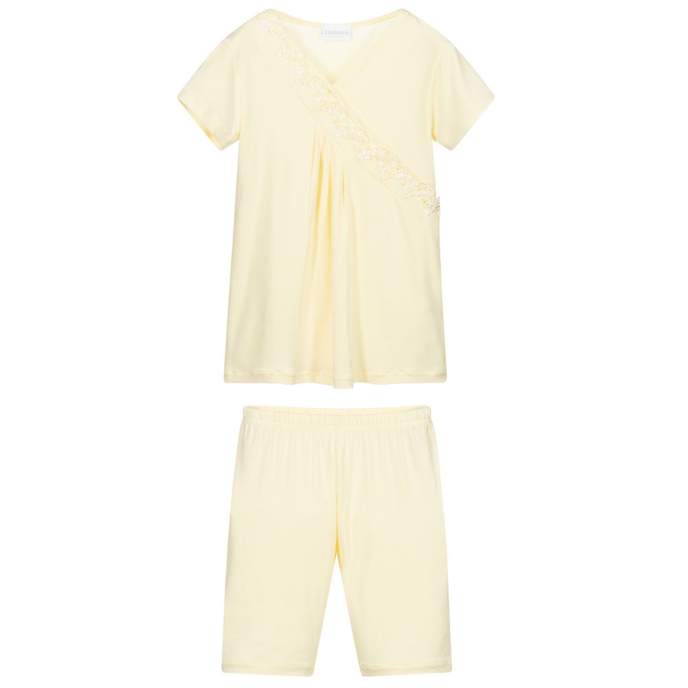 لا بيرلا-بيجاما مودال جيرسي لون أصفر للبنات | Childrensalon Outlet