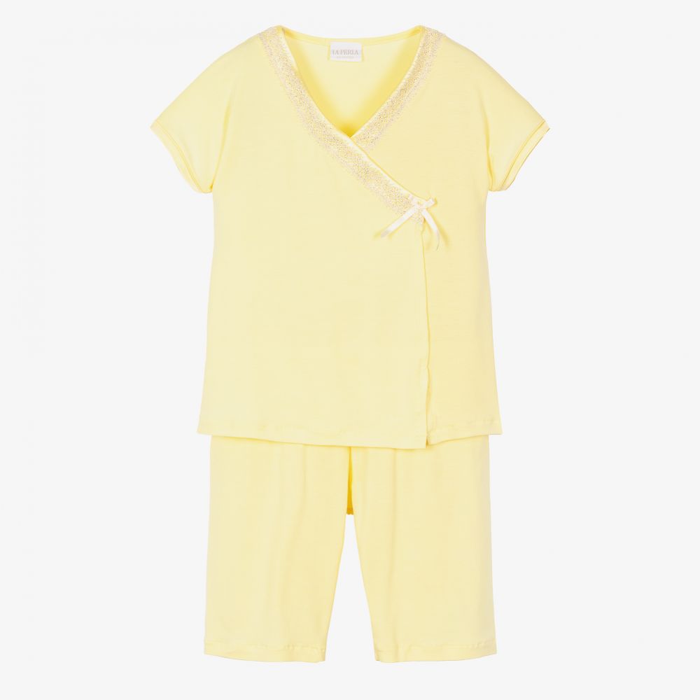 La Perla - Pyjama short jaune Fille | Childrensalon