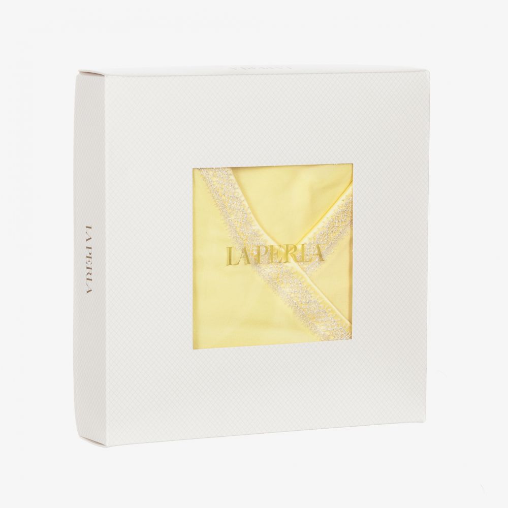 لا بيرلا-بيجاما شورت مودال جيرسي لون أصفر باهت للبنات | Childrensalon Outlet