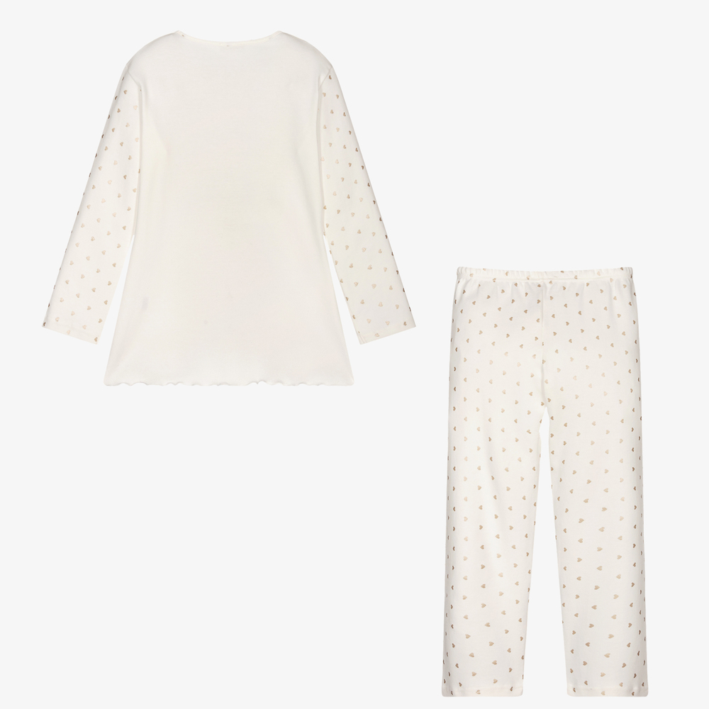 La Perla-Ivory Cotton Hearts Pyjamas | Childrensalon Outlet