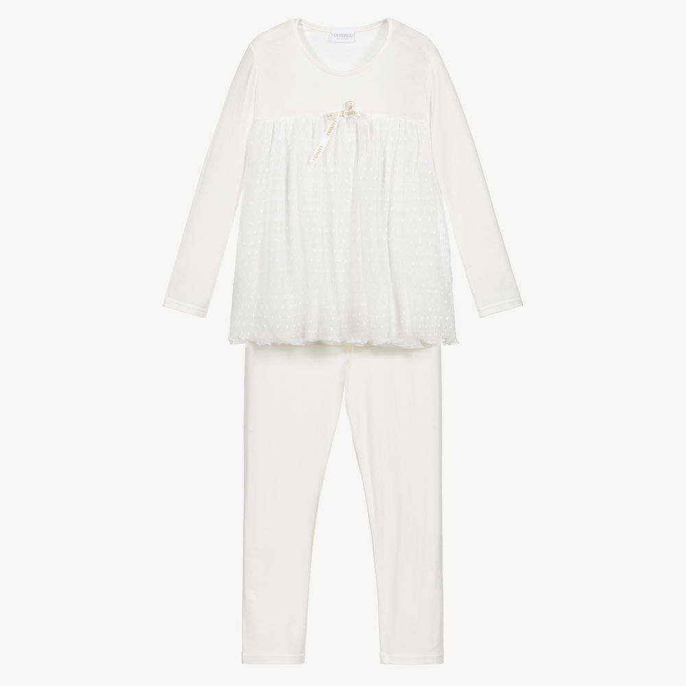 La Perla - Ivory Modal Jersey Pyjamas | Childrensalon
