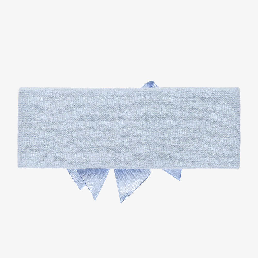 La Perla-Pale Blue Wool Bow Headband | Childrensalon Outlet