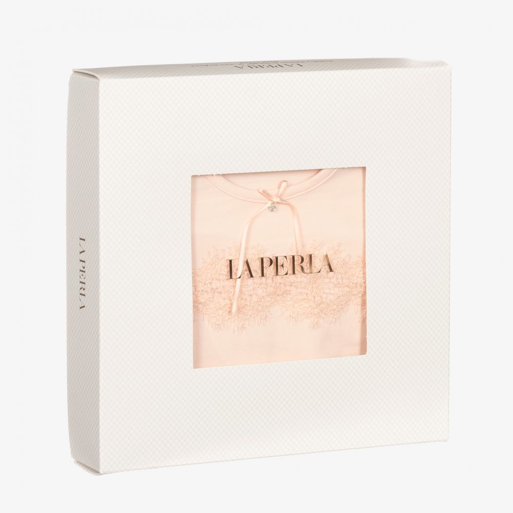 La Perla-Короткая розовая пижама из хлопка | Childrensalon Outlet