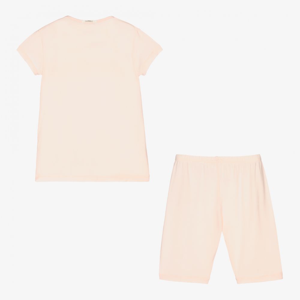 La Perla-Короткая розовая пижама из хлопка | Childrensalon Outlet
