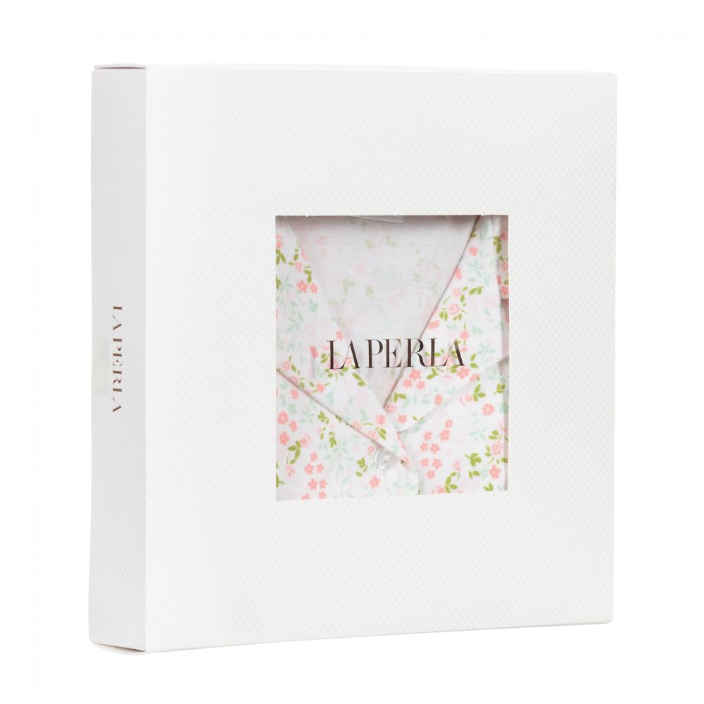 La Perla-Розовая пижама из хлопка с цветочным рисунком | Childrensalon Outlet