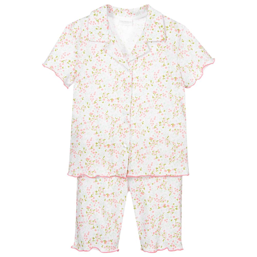 La Perla - Pyjama fleuri rose en coton | Childrensalon