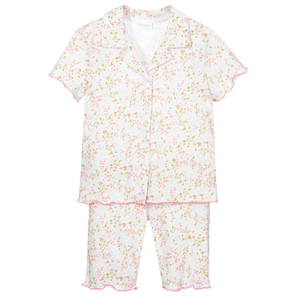 La Perla-Pink Floral Cotton Pyjamas | Childrensalon Outlet