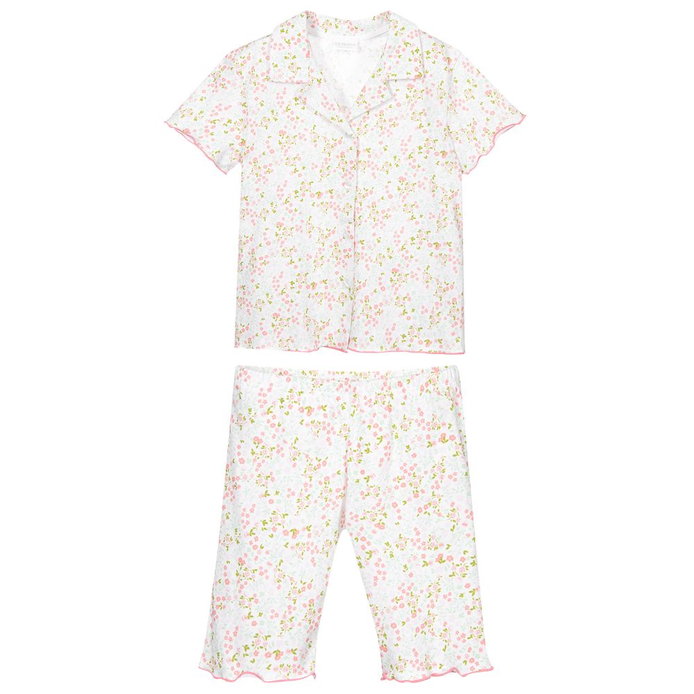 La Perla-Розовая пижама из хлопка с цветочным рисунком | Childrensalon Outlet
