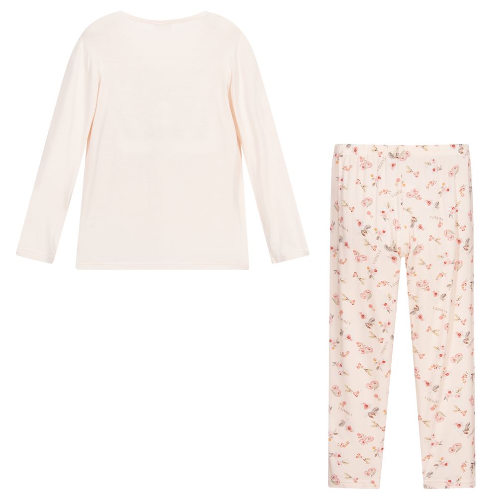 La Perla-Розовая пижама из модала с цветочным рисунком | Childrensalon Outlet