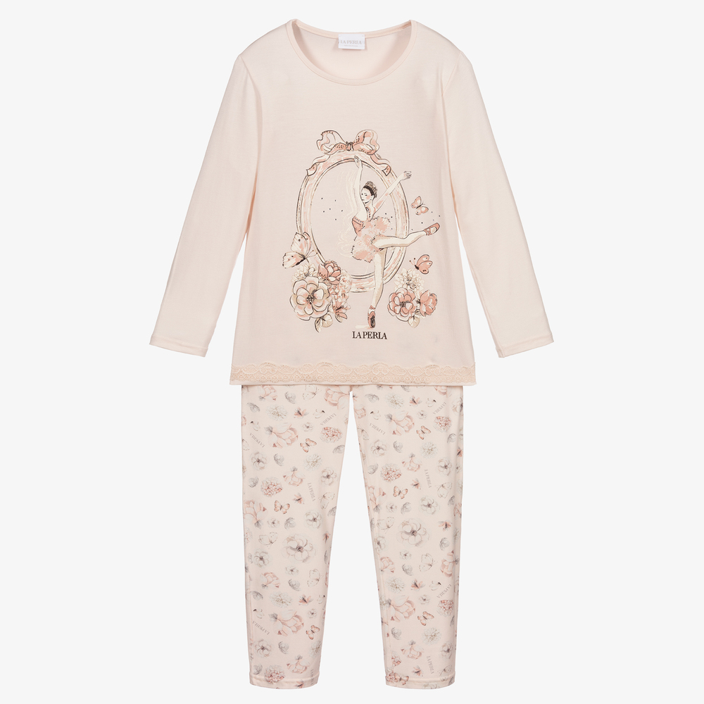 La Perla - Pink Modal Jersey Pyjamas | Childrensalon