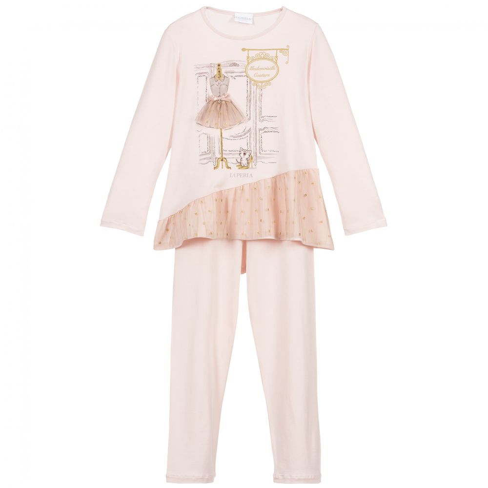 La Perla - Pinker, modaler Pyjama mit Tüll | Childrensalon
