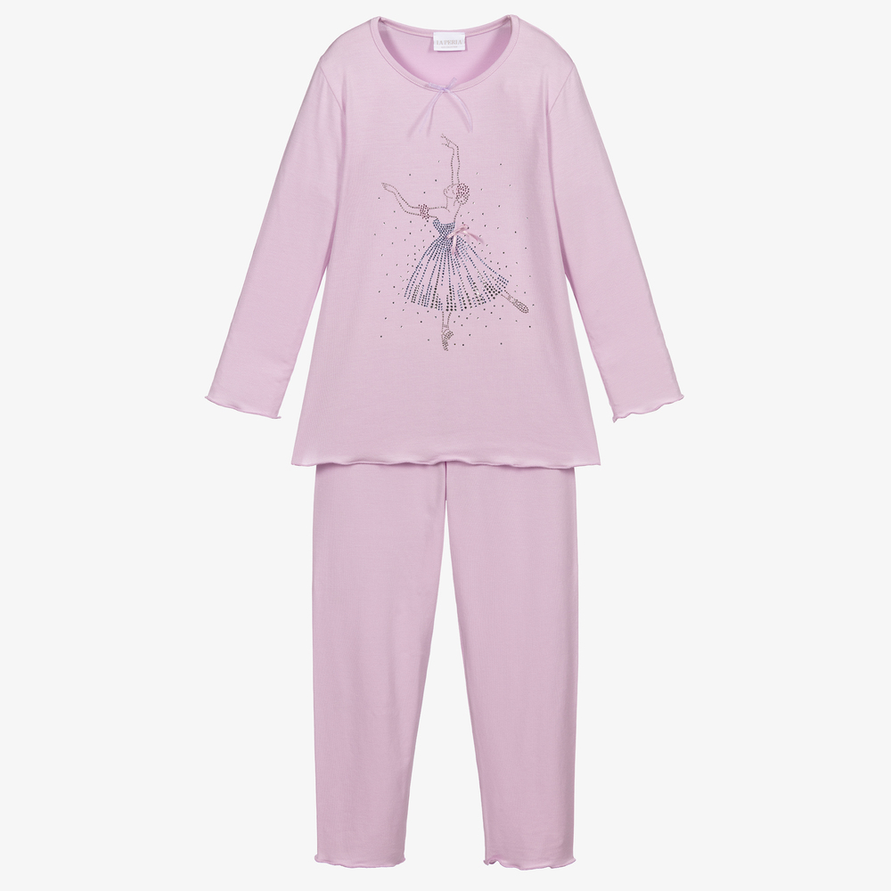 La Perla - Purple Modal Jersey Pyjamas | Childrensalon