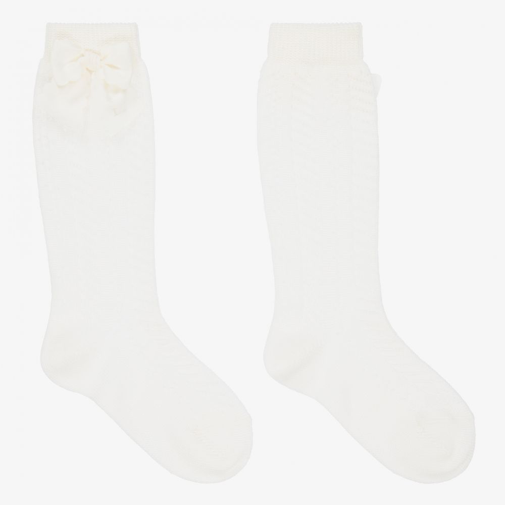 La Perla - Кремовые хлопковые носки для девочек-подростков | Childrensalon