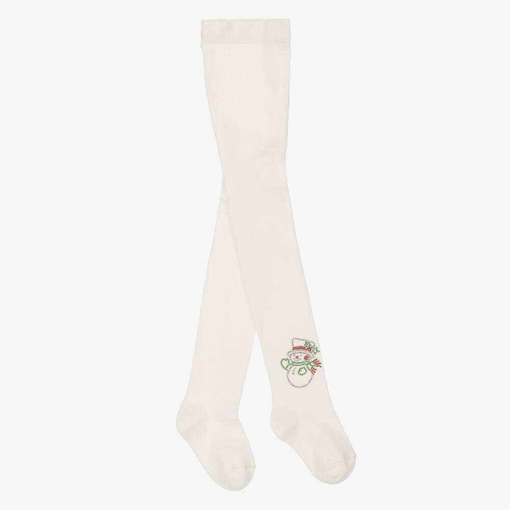 La Perla - Teen Girls Ivory Knit Tights